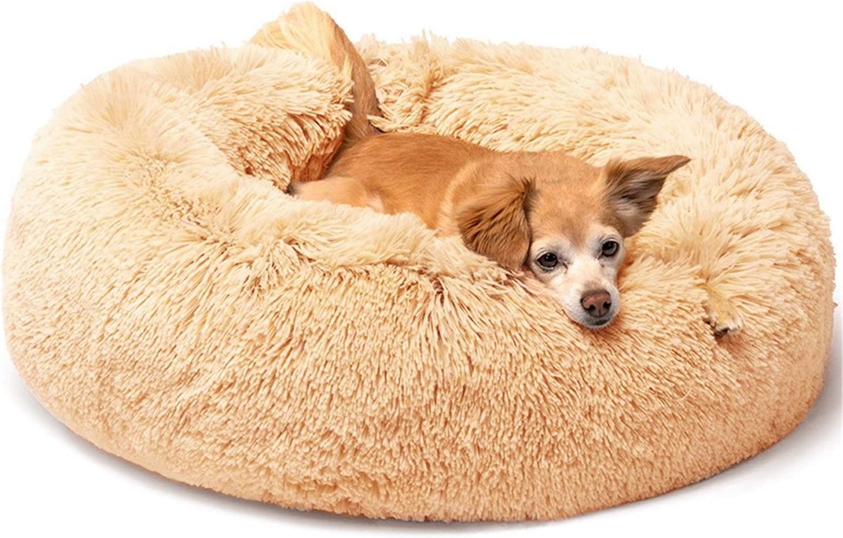 Calming Plush Donut Pet Bed