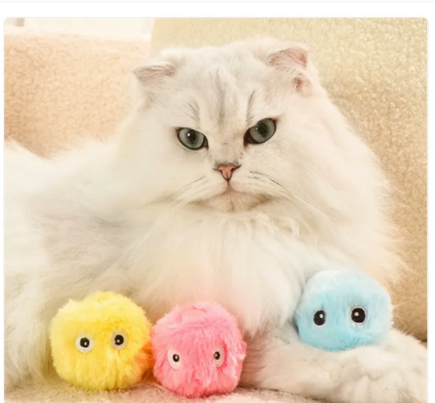 Chirping Cat Ball Toy 3-Colour Set