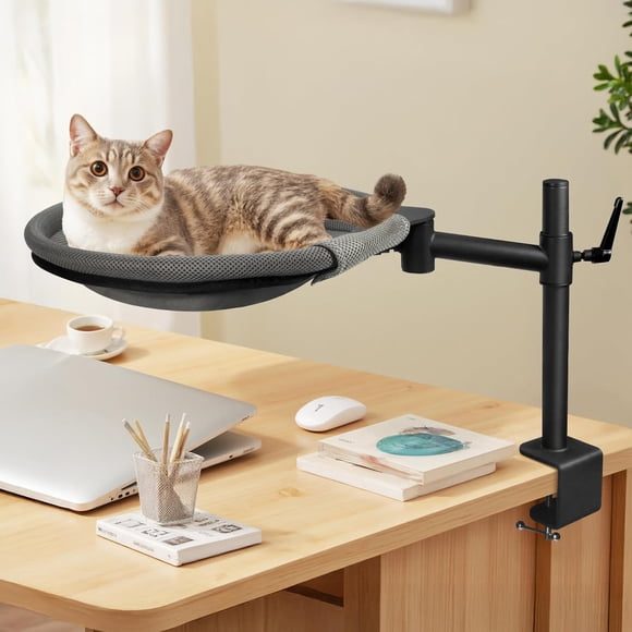 Cat Desk Bed — 360° Rotatable Hammock Stand