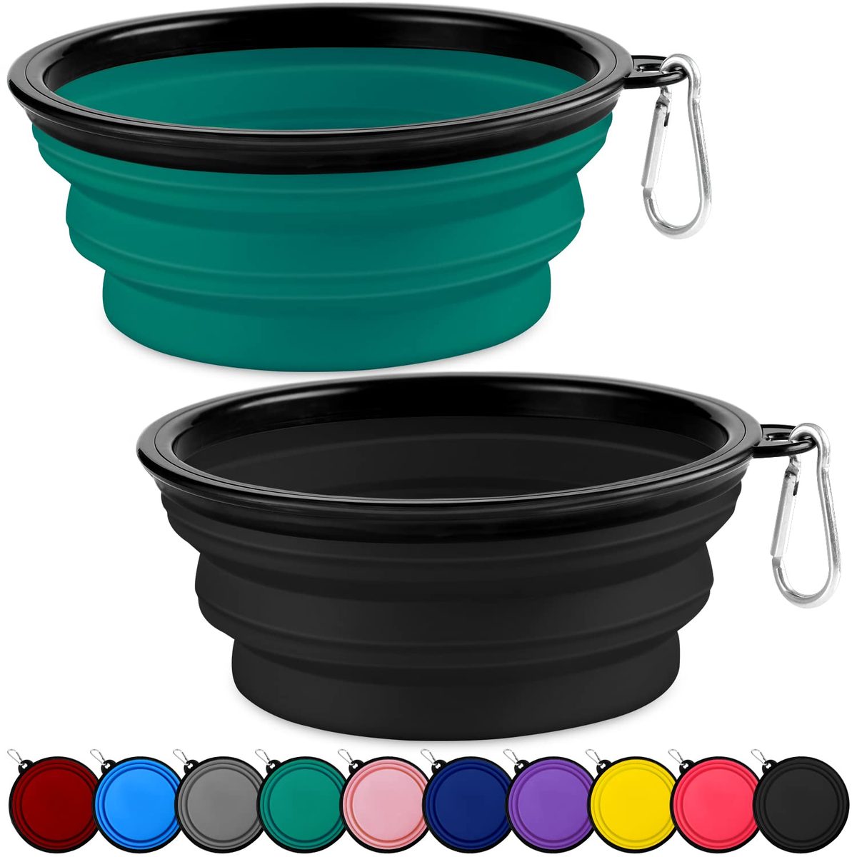 Collapsible Silicone Travel Bowls (2-Pack)