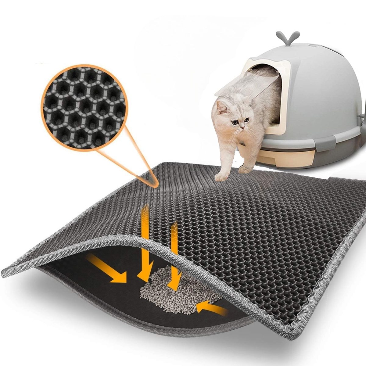 Honeycomb Cat Litter Mat (EVA, Large)