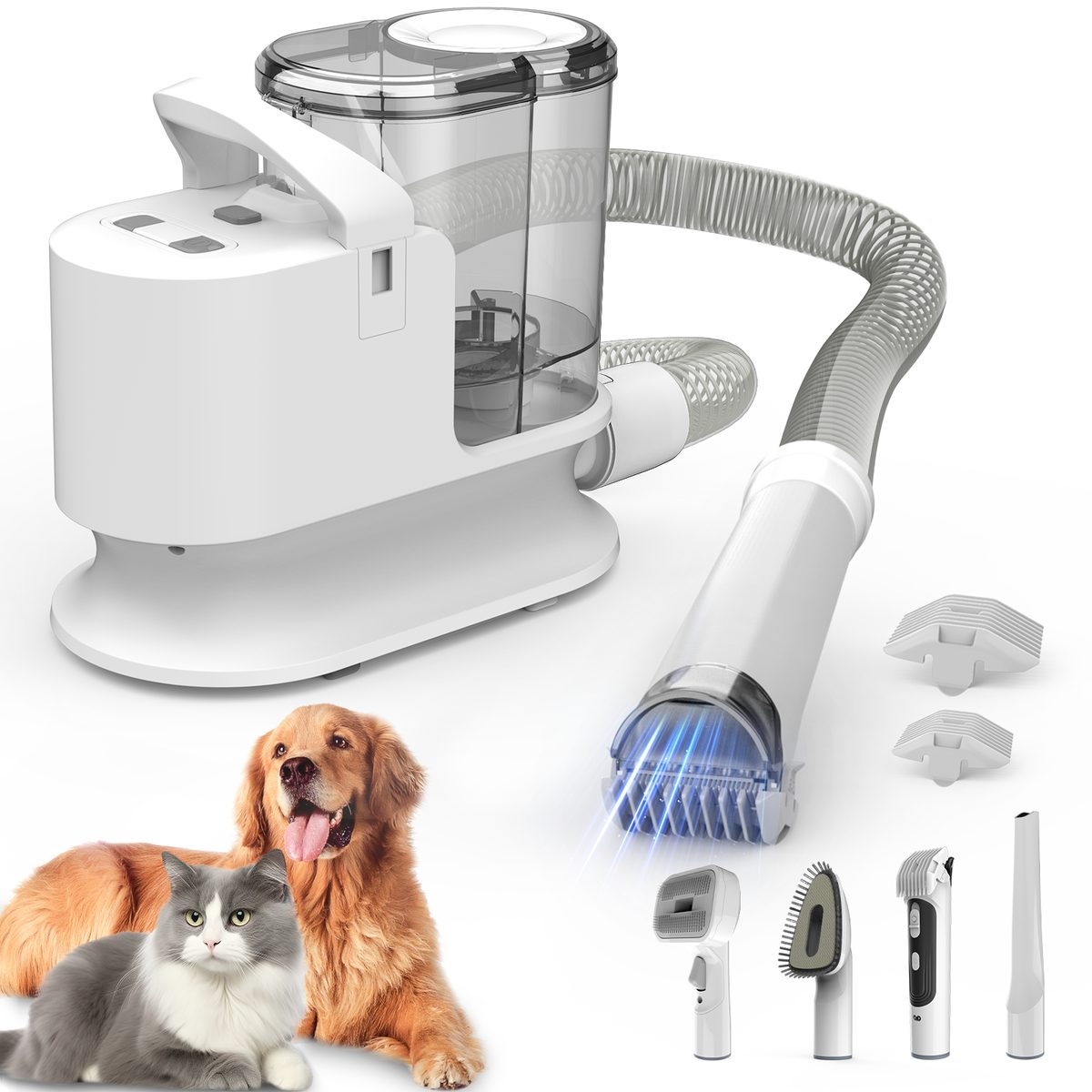 Pet Grooming Vacuum Kit (Low Noise, 5-in-1)