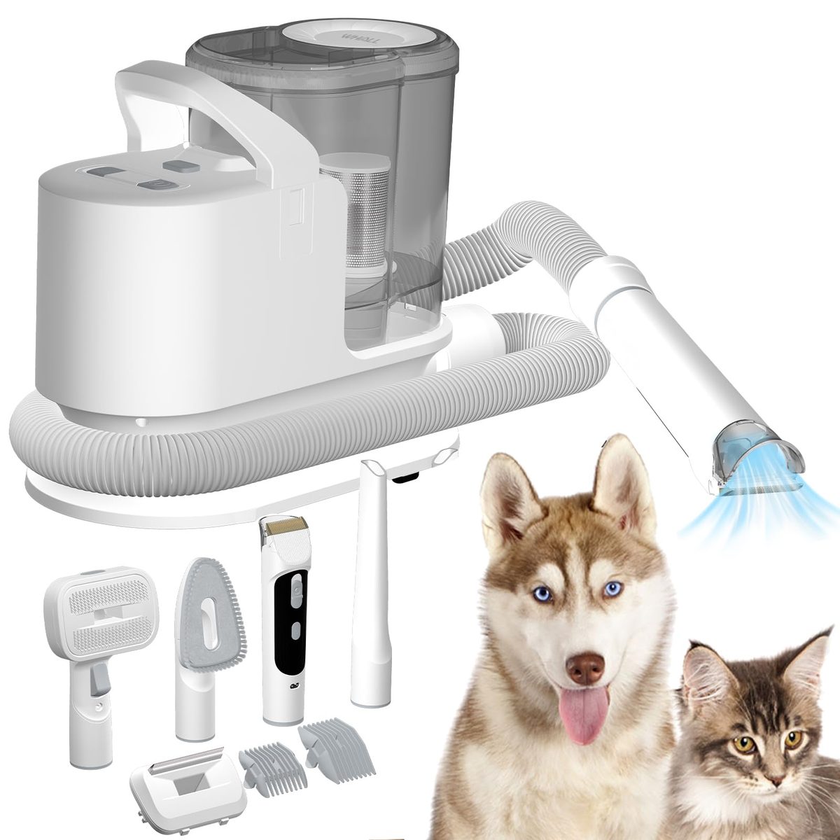Pet Grooming Vacuum Kit (Low Noise, 5-in-1)
