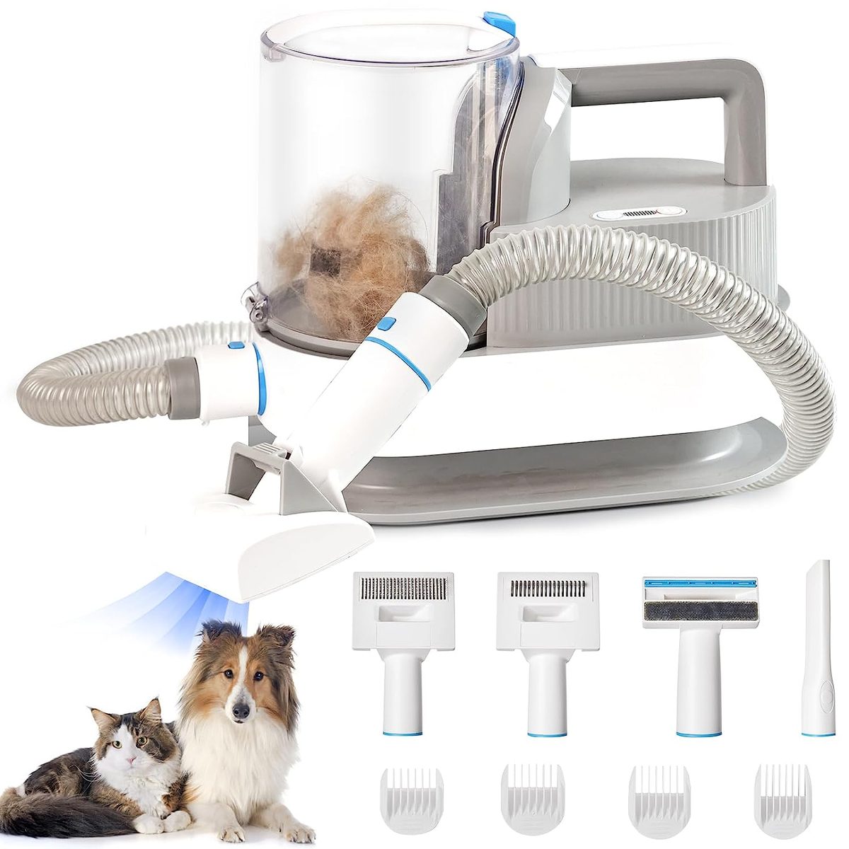 Pet Grooming Vacuum Kit (Low Noise, 5-in-1)