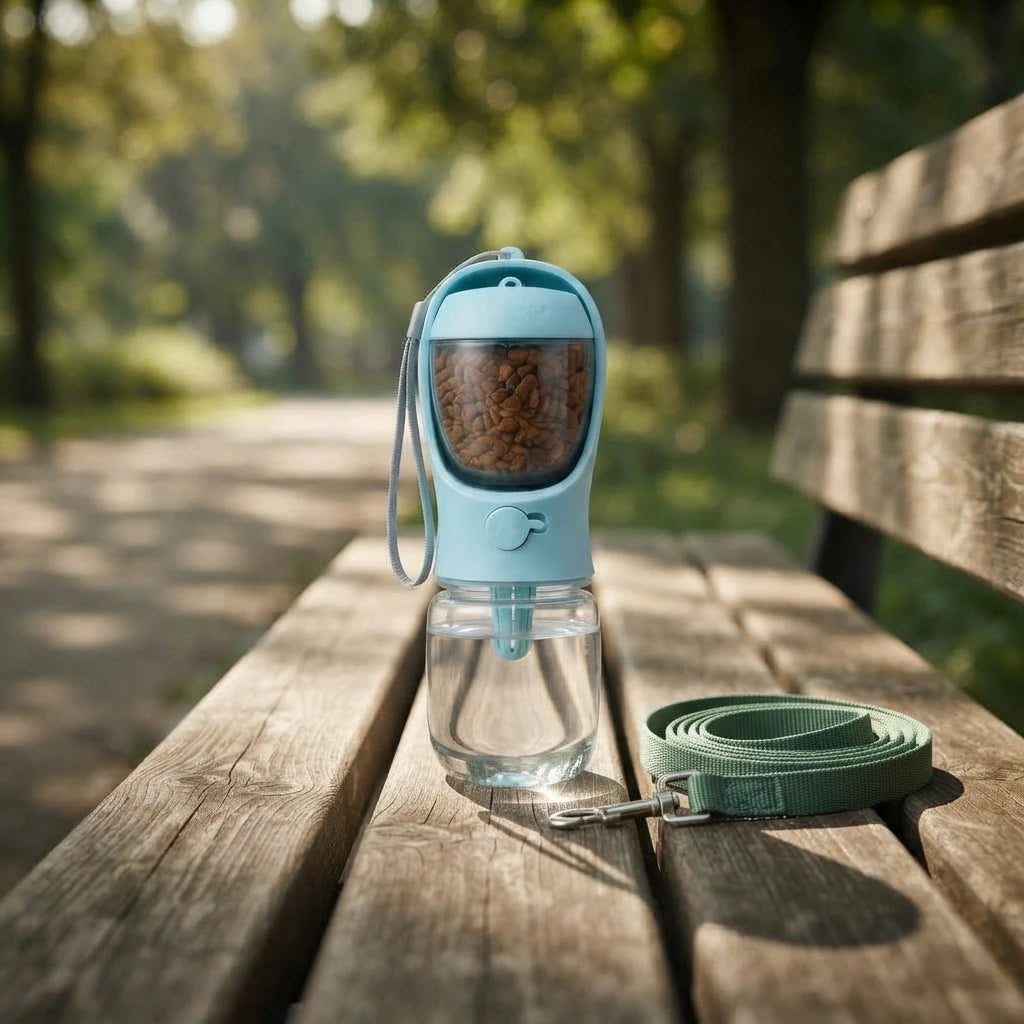 2-in-1 Portable Pet Water Bottle + Food Container