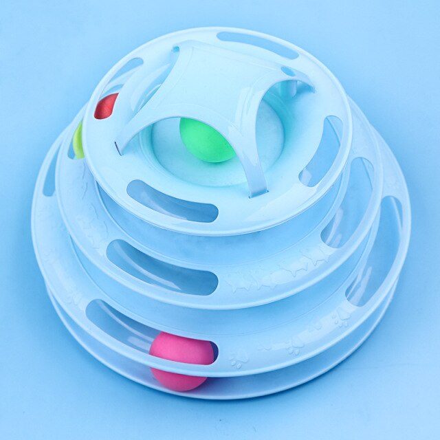 360° Rotating Cat Ball Track Tower
