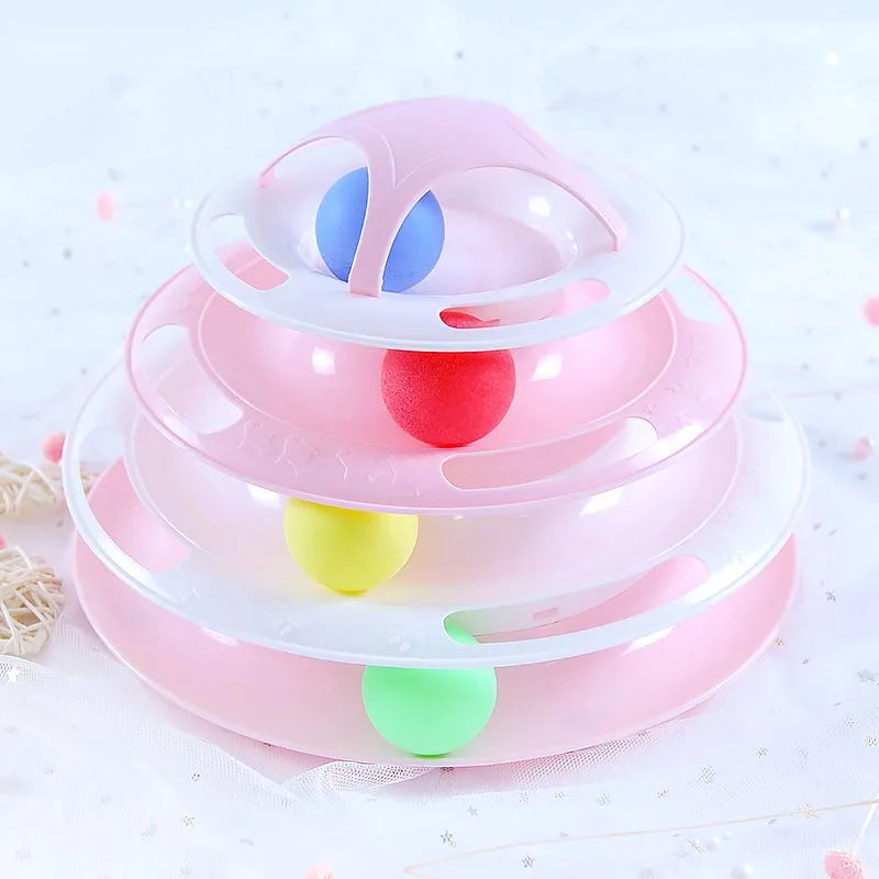 360° Rotating Cat Ball Track Tower