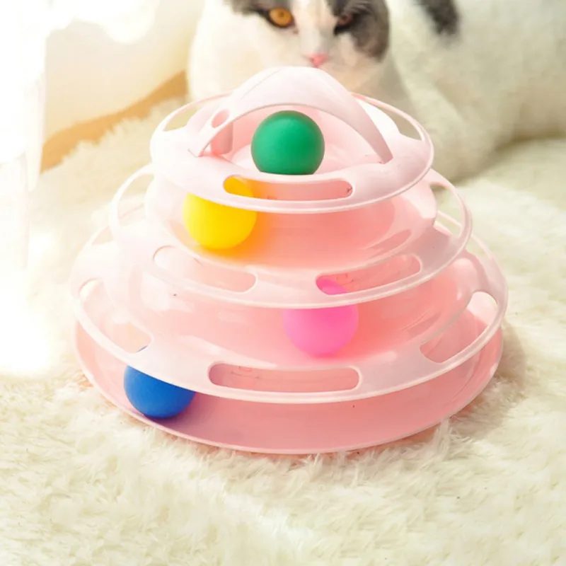 360° Rotating Cat Ball Track Tower