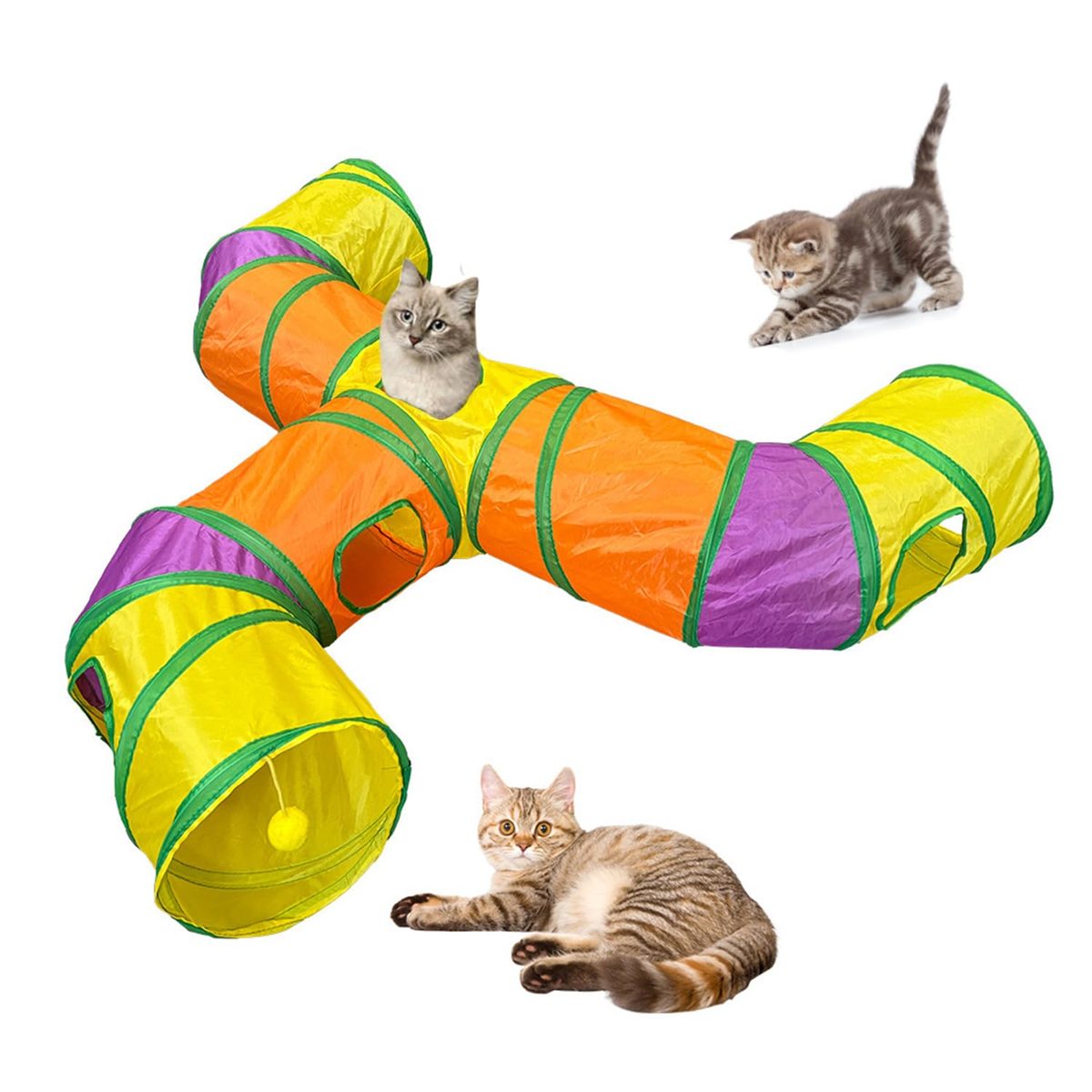 Collapsible 3-Way Cat Tunnel