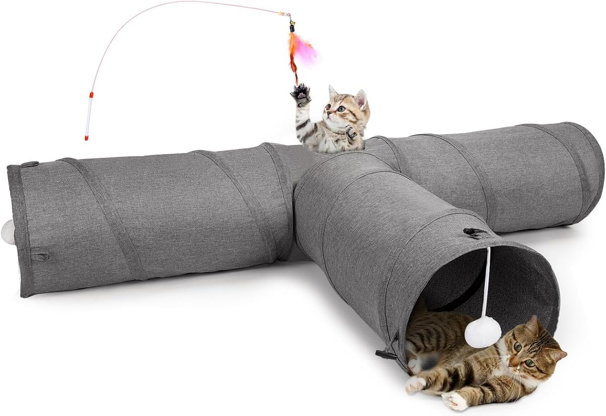 Collapsible 3-Way Cat Tunnel